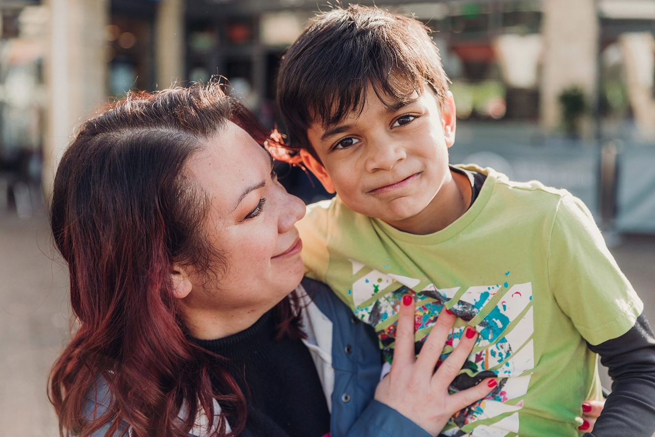 Young boy and female foster carer