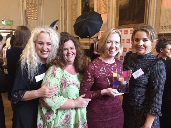 Jill Jones and others with 2017 fostering excellence award