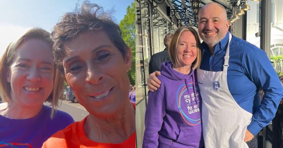Jill Jones with Fatima Whitbread and Wynne Evans