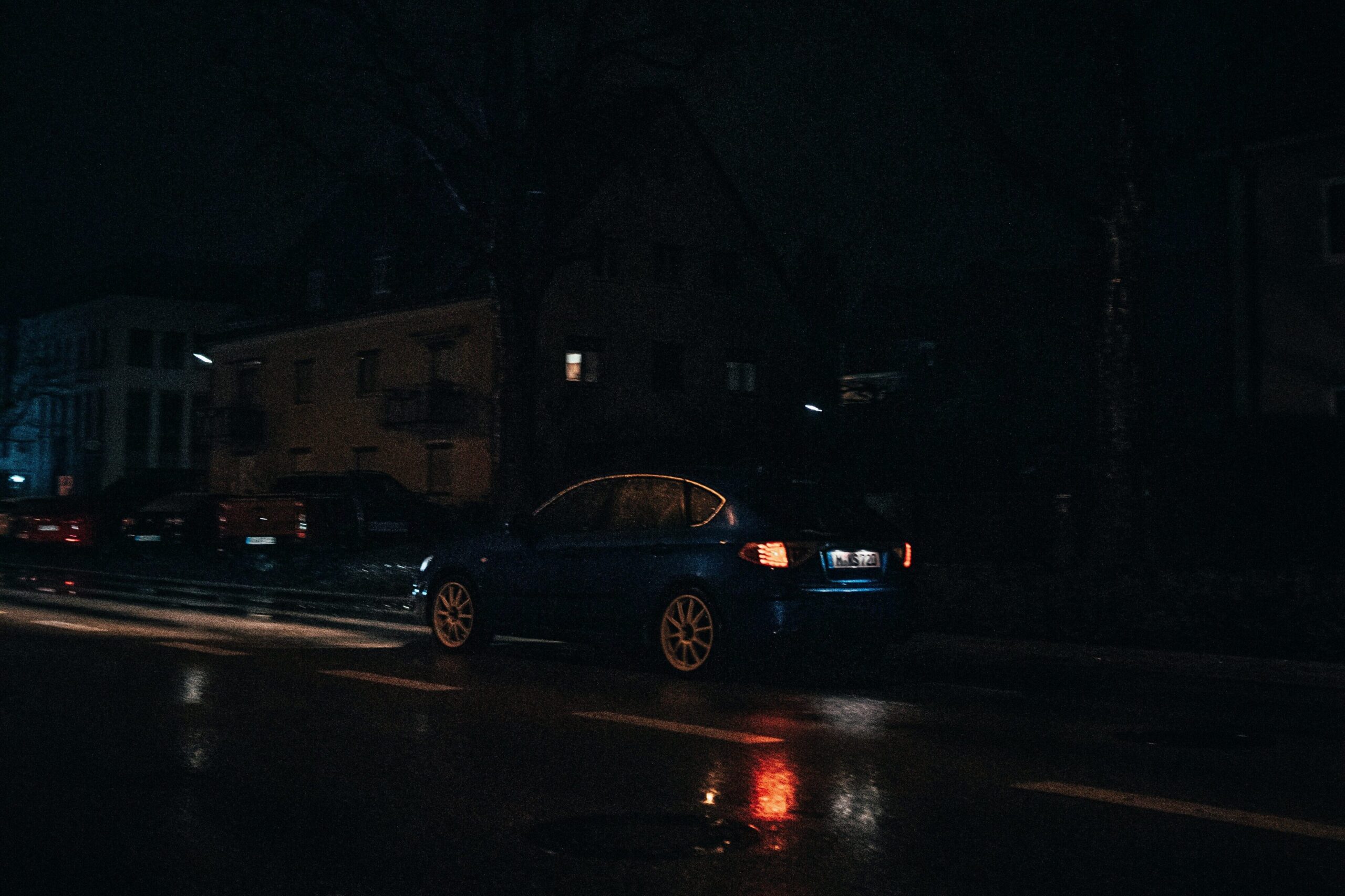 Car driving at night
