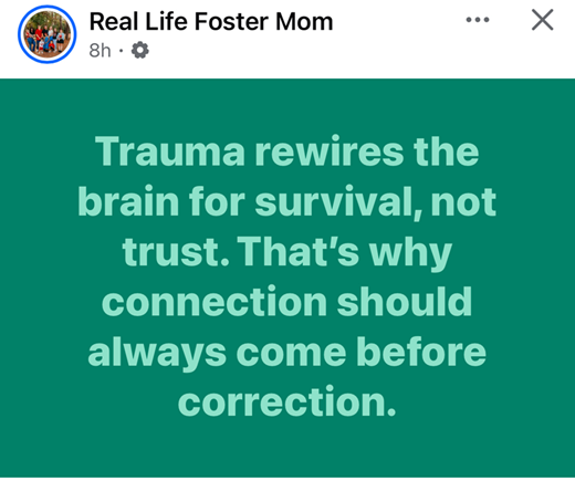 Trauma rewires the brain for survival, not trust. That;s why connection should always come before correction